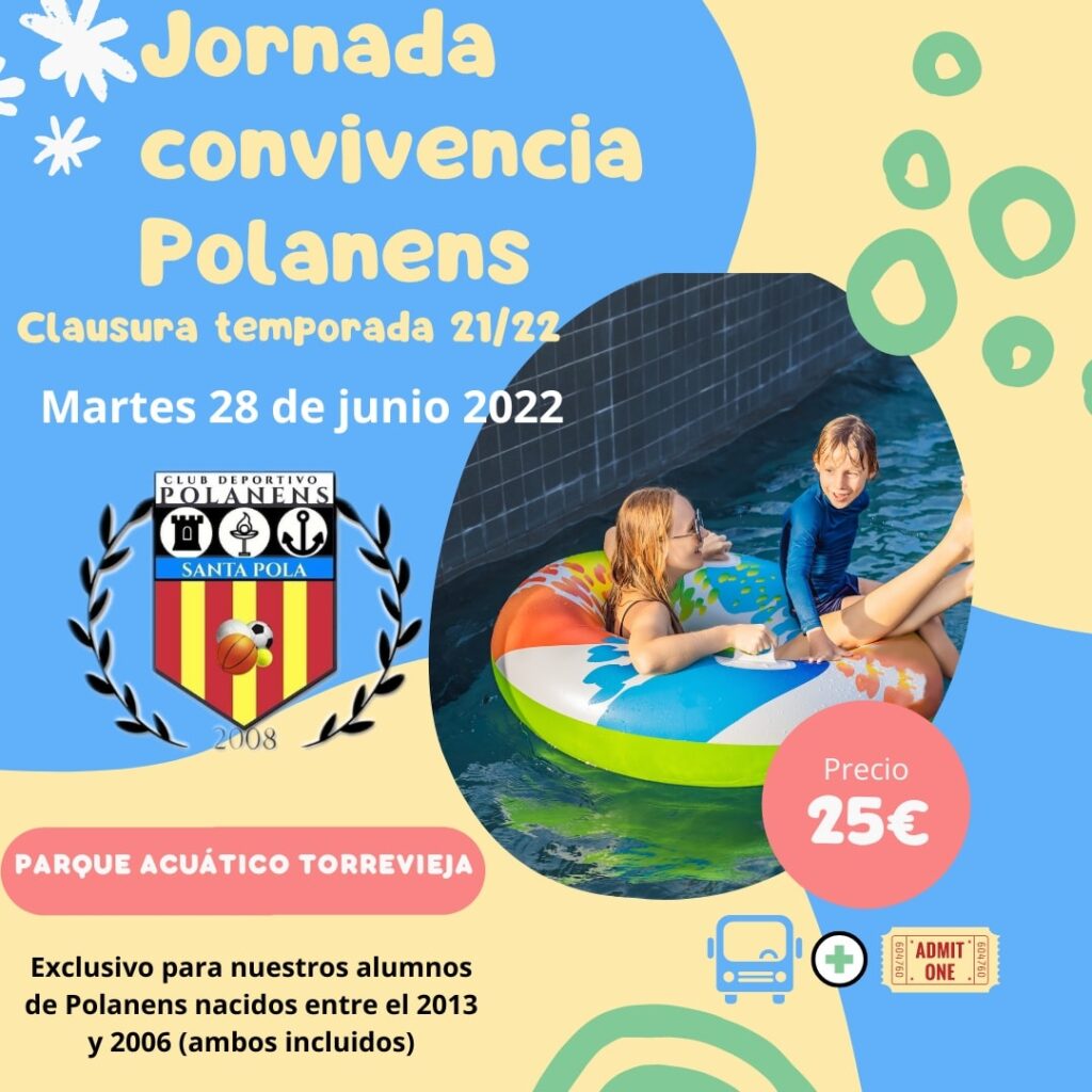 Abiertas las plazas Jornada Convivencia fin de temporada Polanens (Aquopolis)