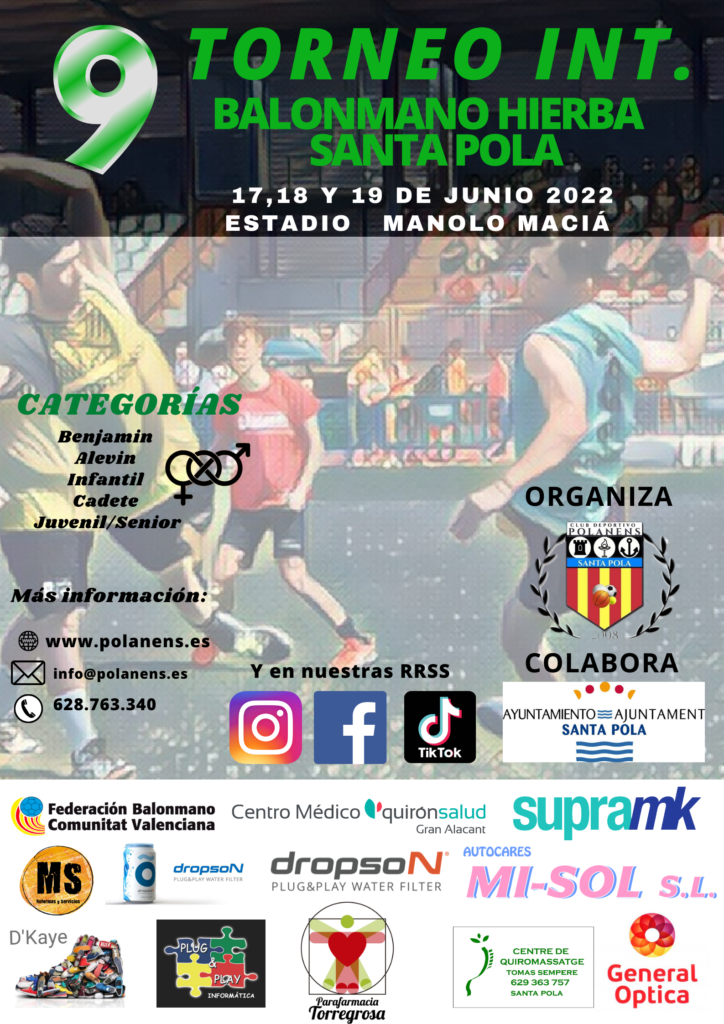CALENDARIOS, HORARIOS TORNEO BALONMANO HIERBA SANTA POLA