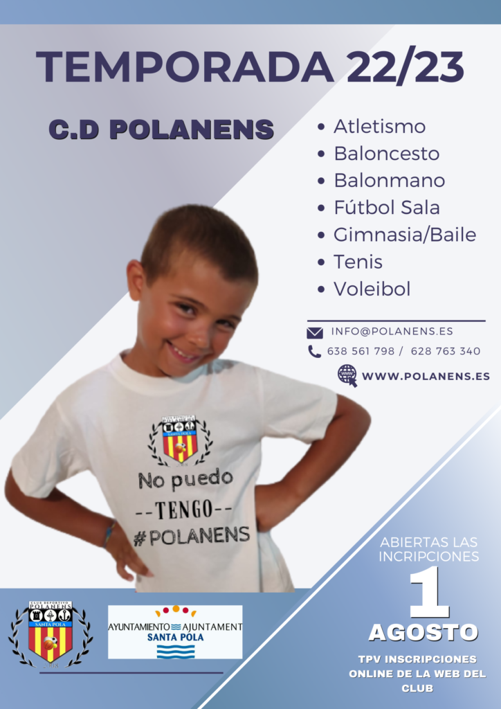 TEMPORADA 22/23 ABIERTAS LAS PLAZAS DE NUESTROS DEPORTES