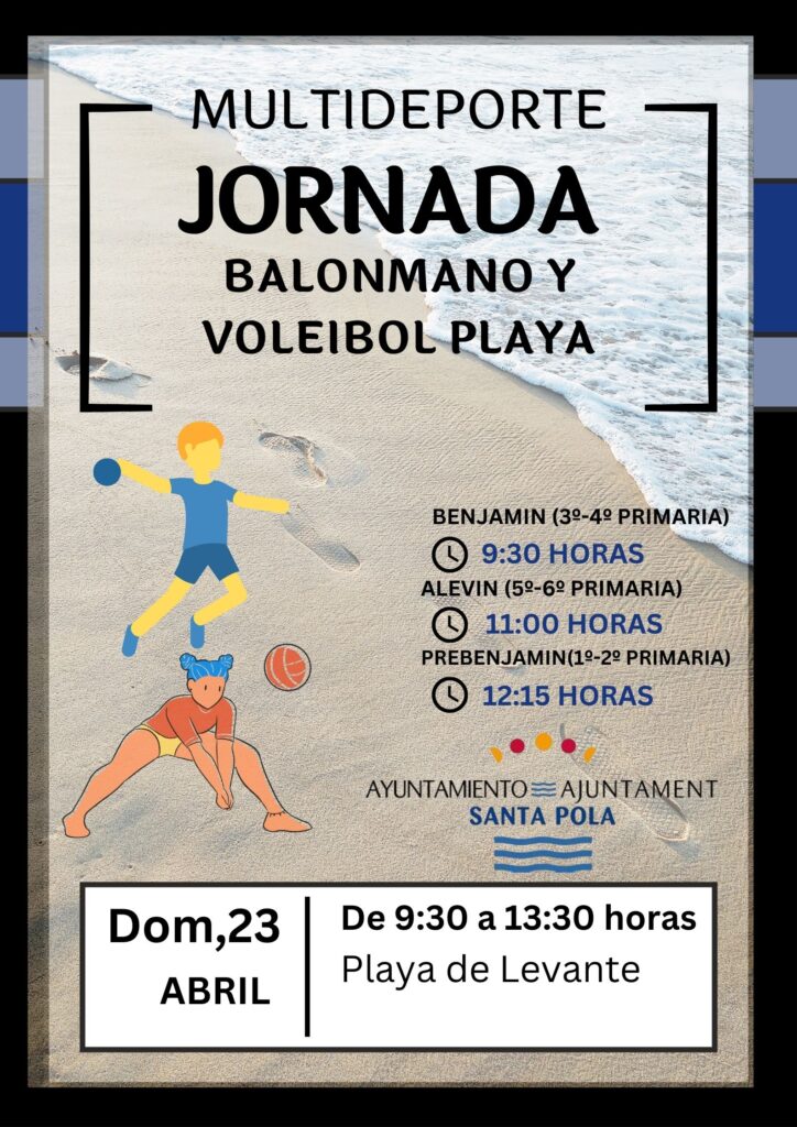 JORNADA MULTIDEPORTE EN LA PLAYA. DOMINGO 23 DE ABRIL