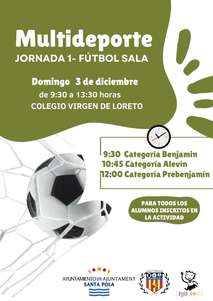 1 JORNADA MULTIDEPORTE. Domingo 3 de diciembre