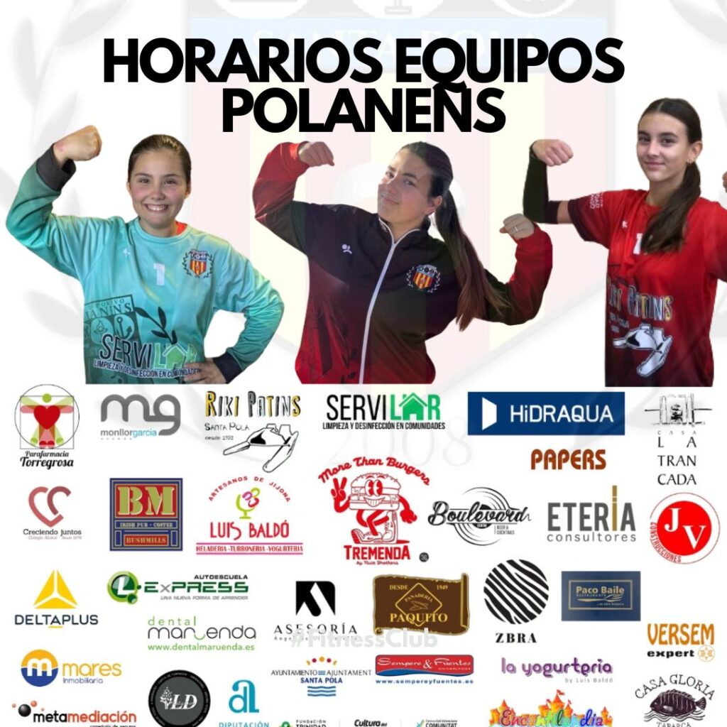 HORARIOS EQUIPOS POLANENS 26, 27,28 Y 29 DE ABRIL