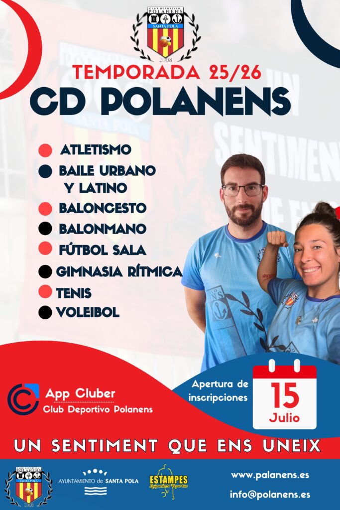 ABIERTAS LAS INSCRIPCIONES DEPORTES POLANENS TEMPORADA 25/26